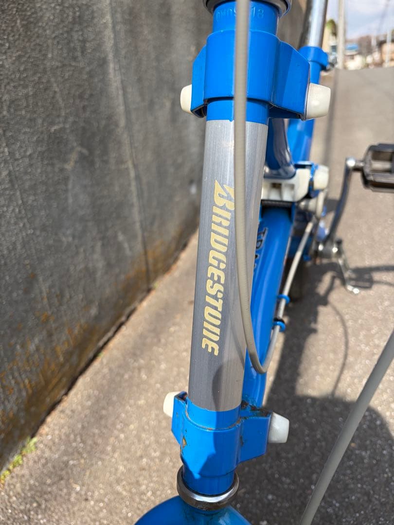 麦*ん様 ☆ ブリヂストン トランジット コンパクト 折りたたみ自転車 青☆