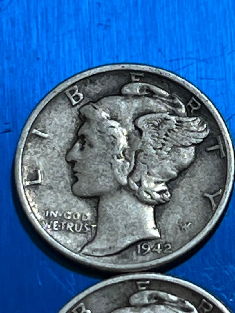 銀貨マーキュリーダイム 4枚セット Mercury dime silver