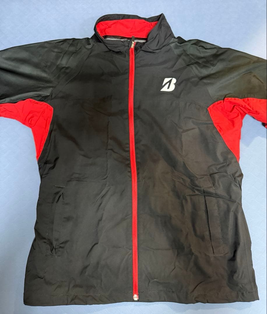 美品 BRIDGESTONE GOLF レインウェア 水神 ブラック/レッド