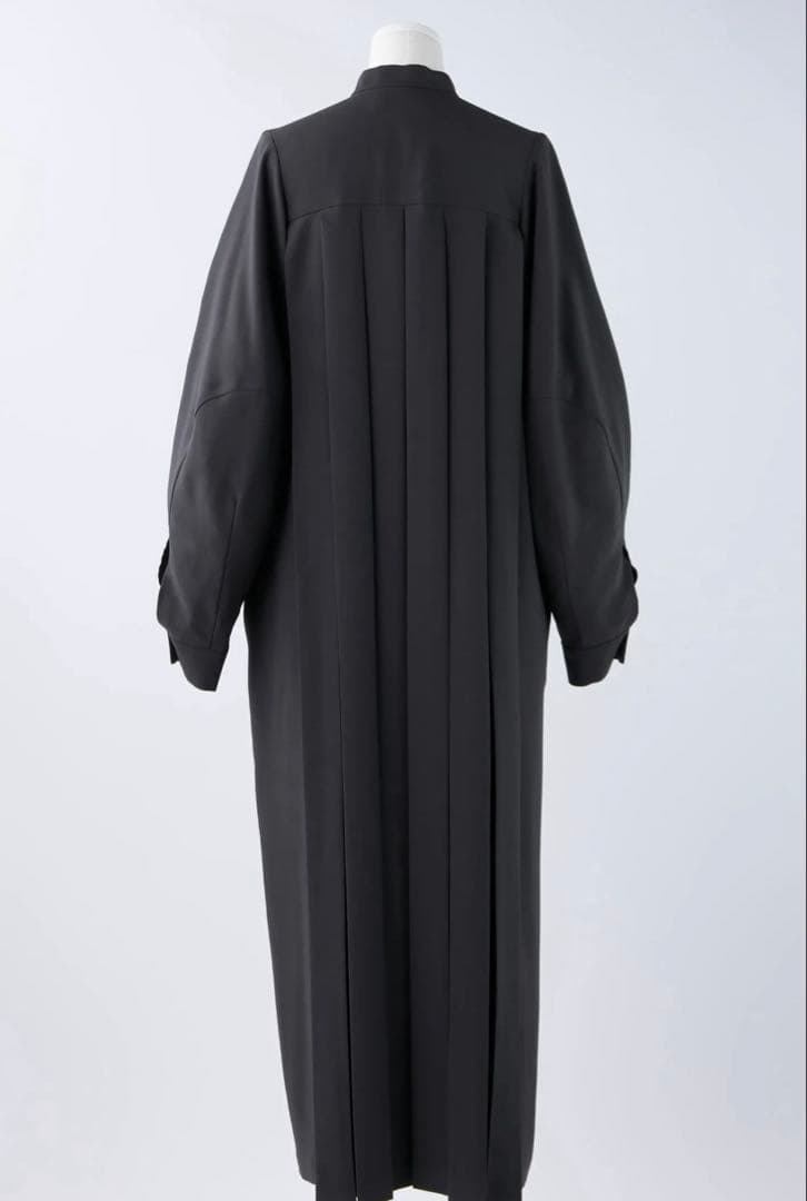 2024SS ENFOLD BACK-PLEATS DRESS ダークグレー36