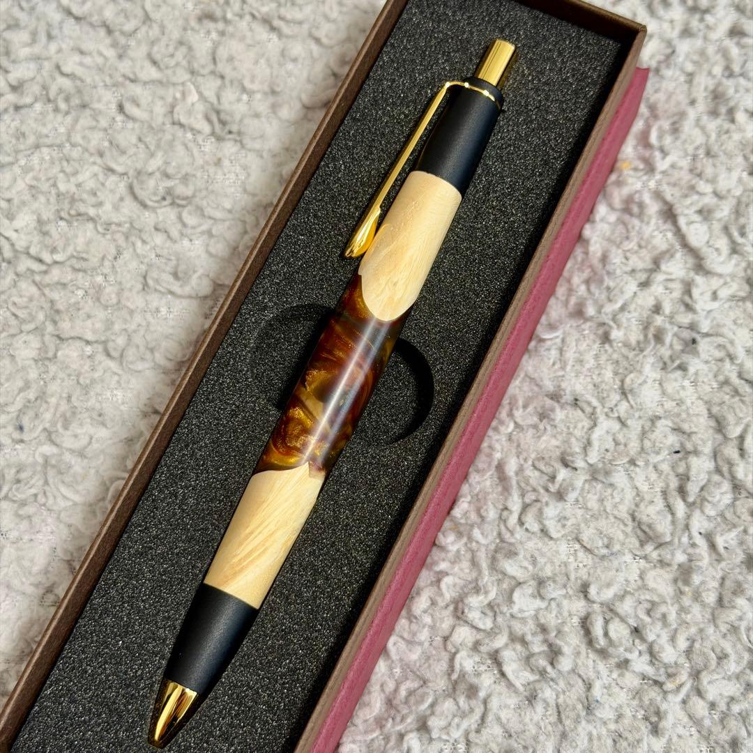 【新品】ボナンペン レジンウッド 金星 シャーペン 真鍮金具 野原工芸似 木軸