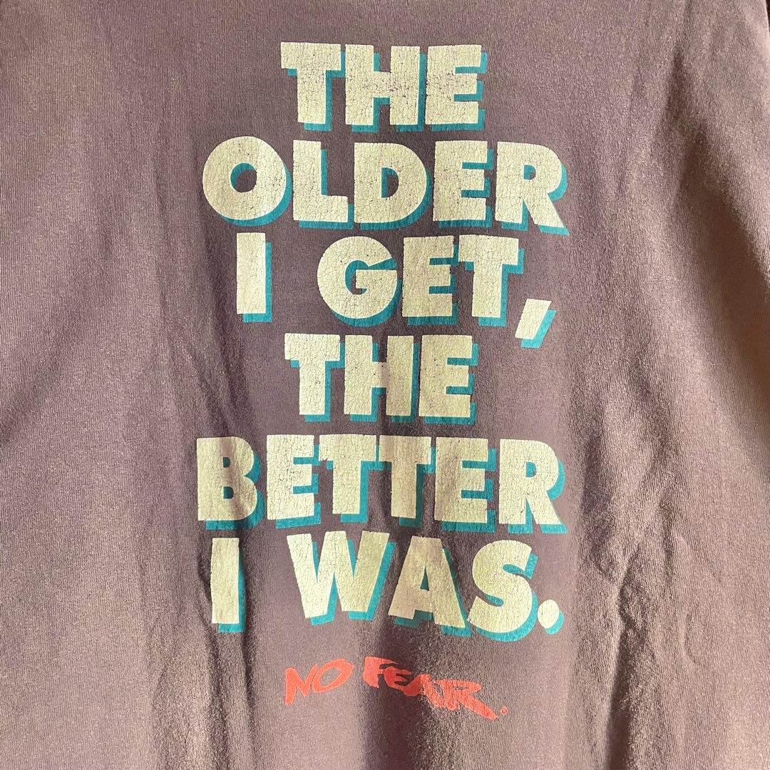 90s-00s No Fear 両面プリント 長袖 Tシャツ サンフェード レア
