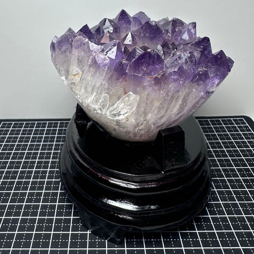 ✨フラワーアメジストクラスター 724g 紫水晶 原石 天然石 置物 ②