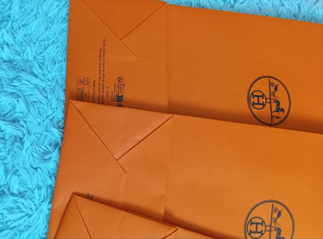 HERMES オレンジギフトバッグセット 8個 ショッパー4枚　ポストカード