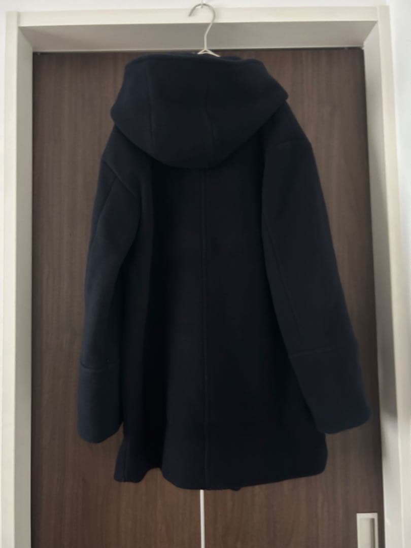 SHIPS any シップス フーデット ミディ コート 40 ネイビー 美品