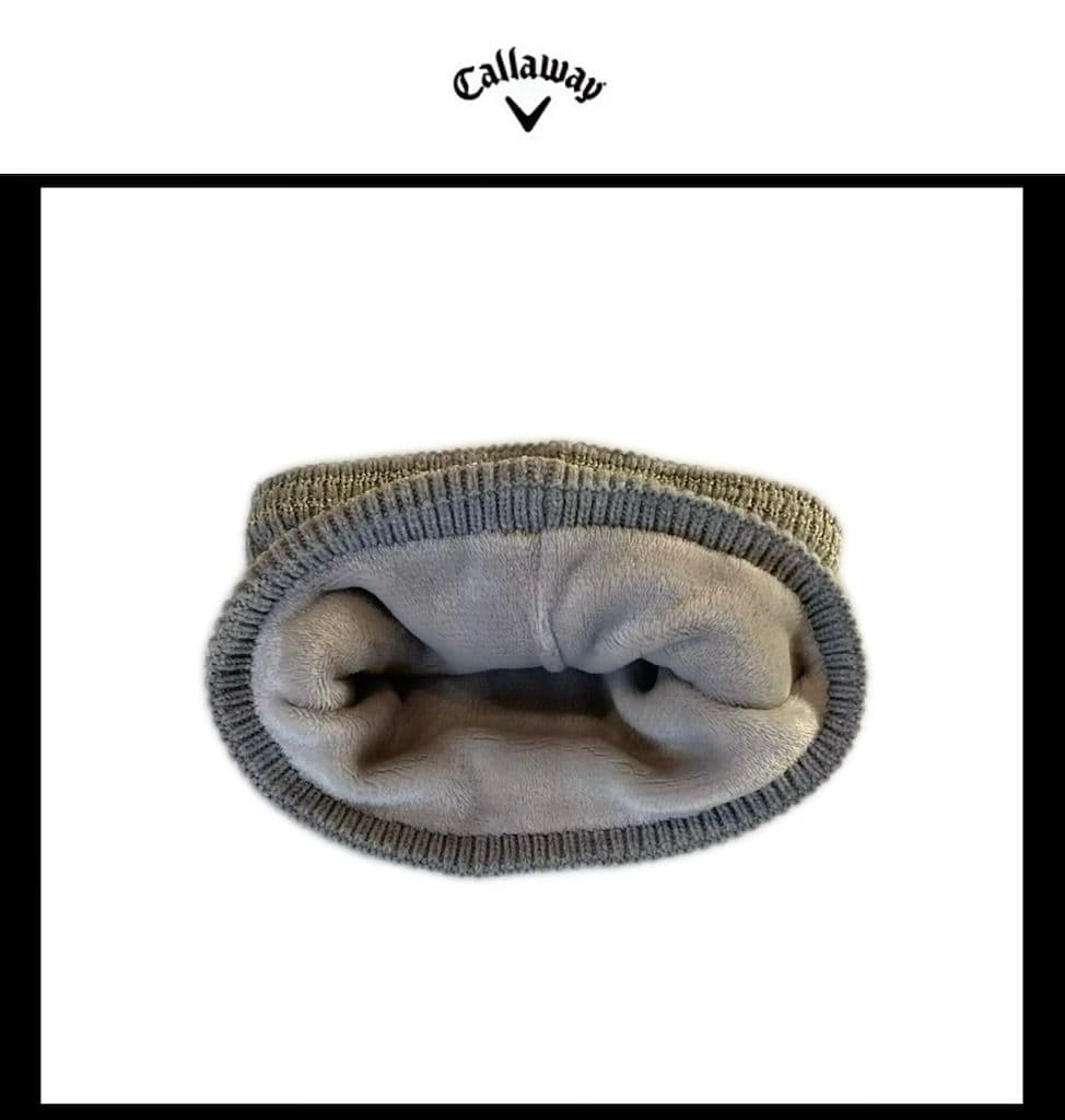 【希少品‼️】キャロウェイ ニット帽ネックレッグウォーマー ロゴプレートグレー