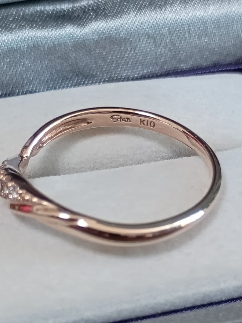 スタージュエリー K10 PG ダイヤモンド リング ダイヤ 0.06ct 指輪