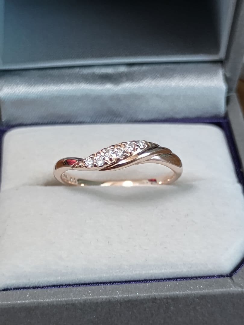 スタージュエリー K10 PG ダイヤモンド リング ダイヤ 0.06ct 指輪