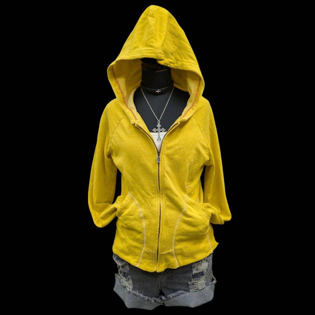 y2kグランジ DIESEL パーカー ジップアップ フーディ ギミックイエロー