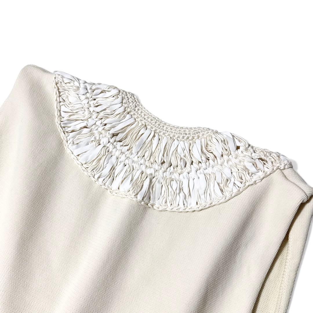 極美品✨️25SS　￥5.7万　アドーア　テープヤーンニットベスト　ベージュ　春夏