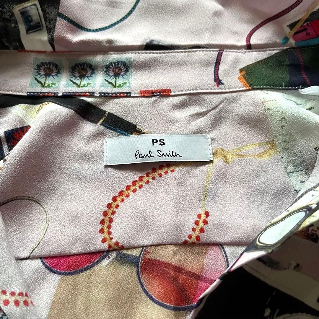 美品 ポールスミス PS Paul Smith 総柄 シャツ コラージュ柄 40