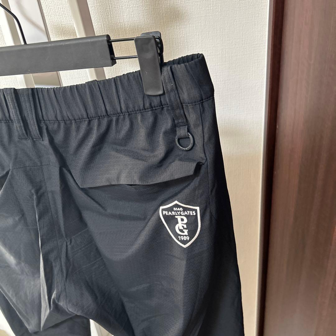 パーリーゲイツ黒色 軽量ゴルフパンツ ウエストゴム