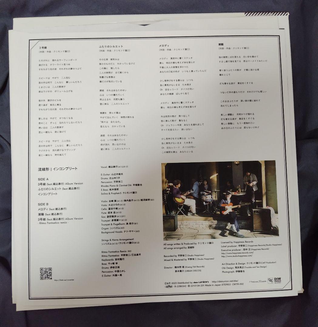 流線形 RYUSENKEI INCOMPLETE LP 堀込泰行