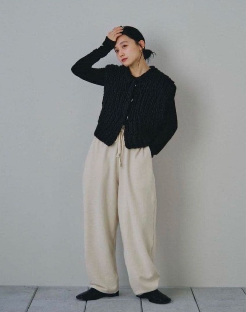 TODAYFUL チャンキー　ハンドニットベスト　ブラック