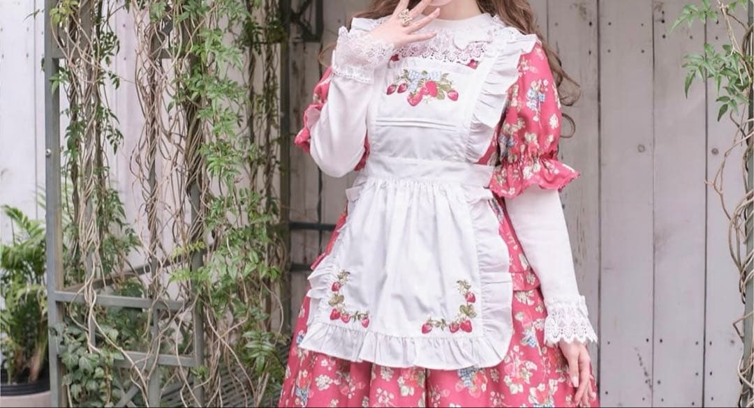 m*c様 アクシーズkawaii クラシックストロベリーワンピース、ピンク エプ