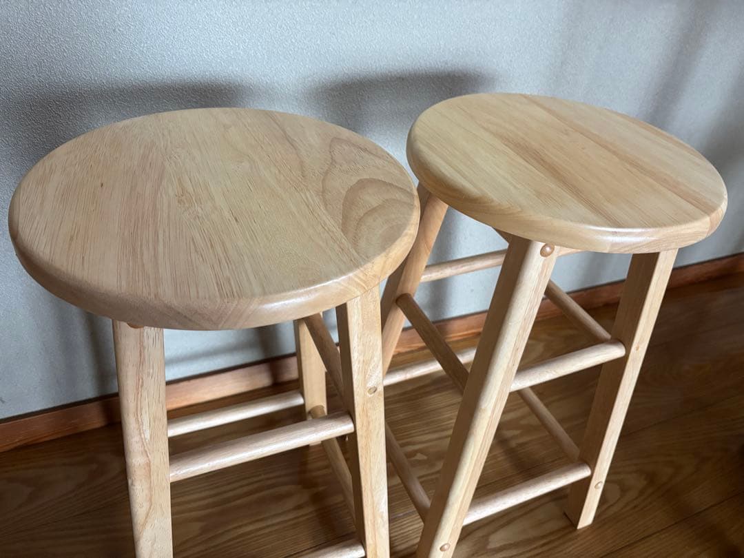 折りたたみ キッチンワゴン 木製 スツール付き キャスター付き