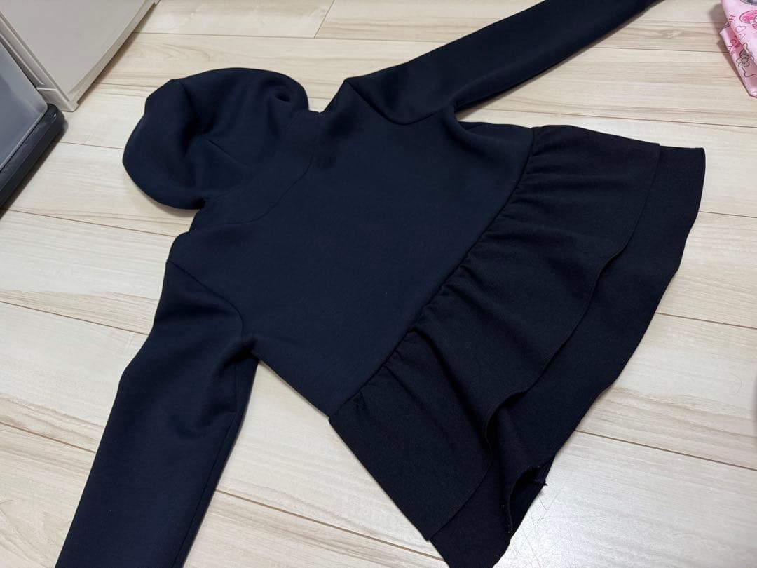 BARNEYSNEWYORKフリルパーカー　ネイビー ジップ付き M 38