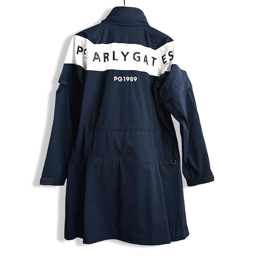 638 パーリーゲイツ ビックロゴレインワンピース定価44000円 ネイビー 0