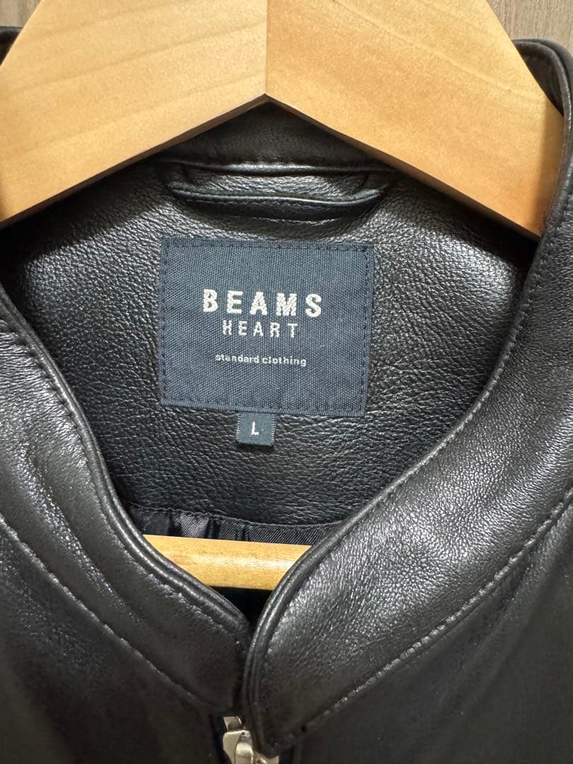 BEAMS HEART ブラック シングルライダース L