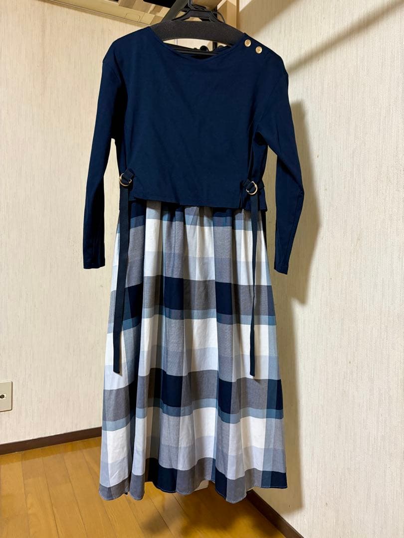 ブルーレーベル クレストブリッジ ストレッチポンチワンピース ネイビー 38