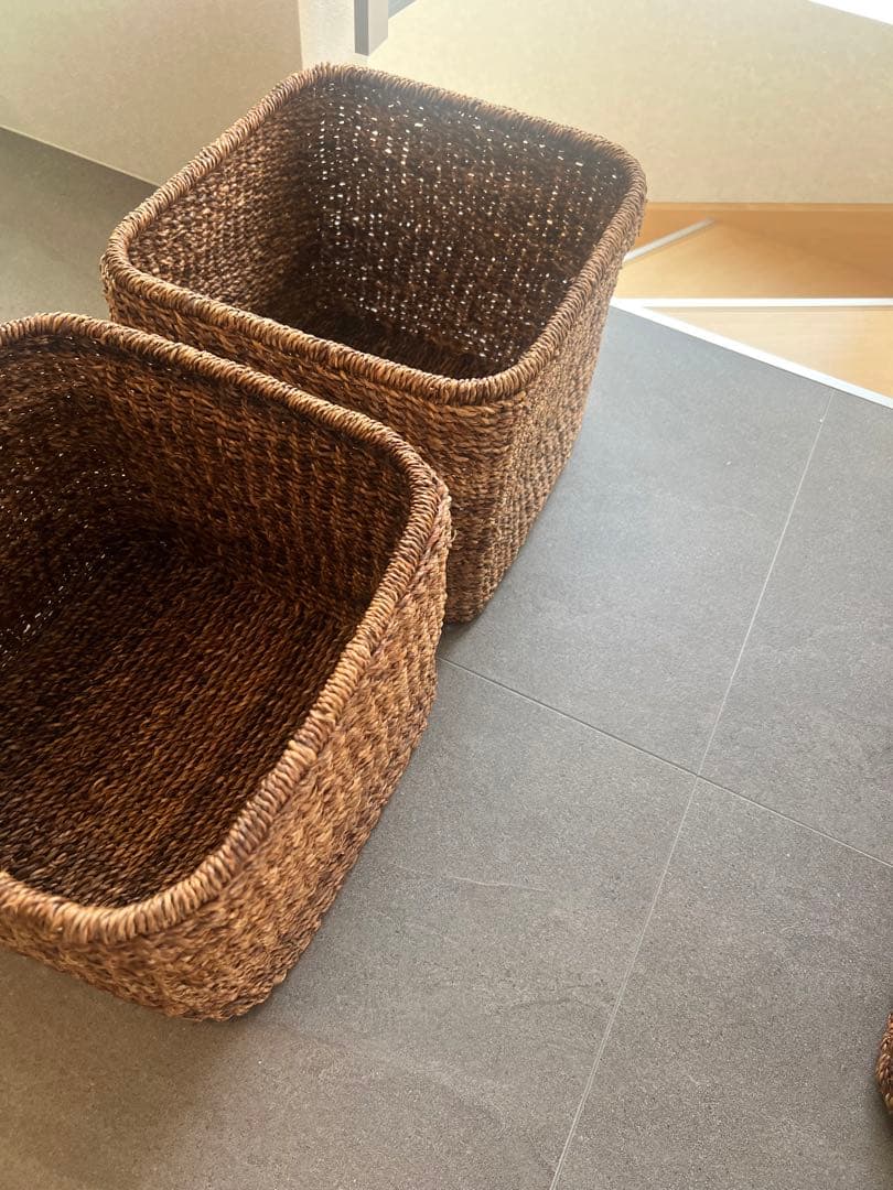 無印　無印良品　バクバク　蓋つきバスケット　特大角形　正方形　かご
