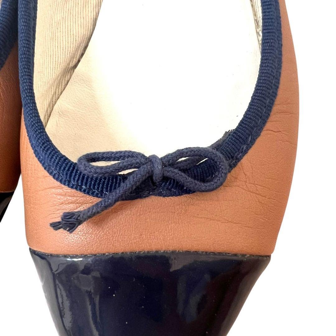 【美品】repetto フローラ フラットパンプス コンビレザー