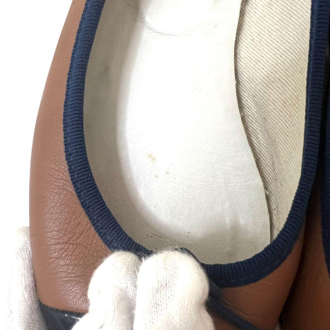 【美品】repetto フローラ フラットパンプス コンビレザー
