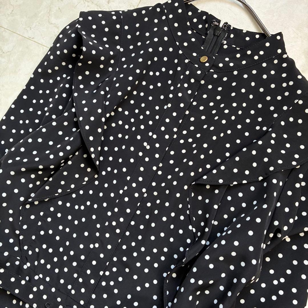 美品✨アルアバイル　ベルト付き　ロングワンピース　ドットサイドフリルワンピース