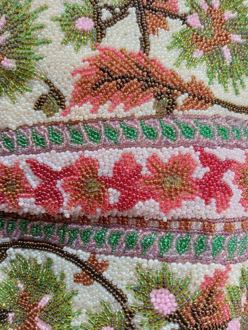 花柄ビーズ刺繍 和装用バッグ　ヴィンテージ