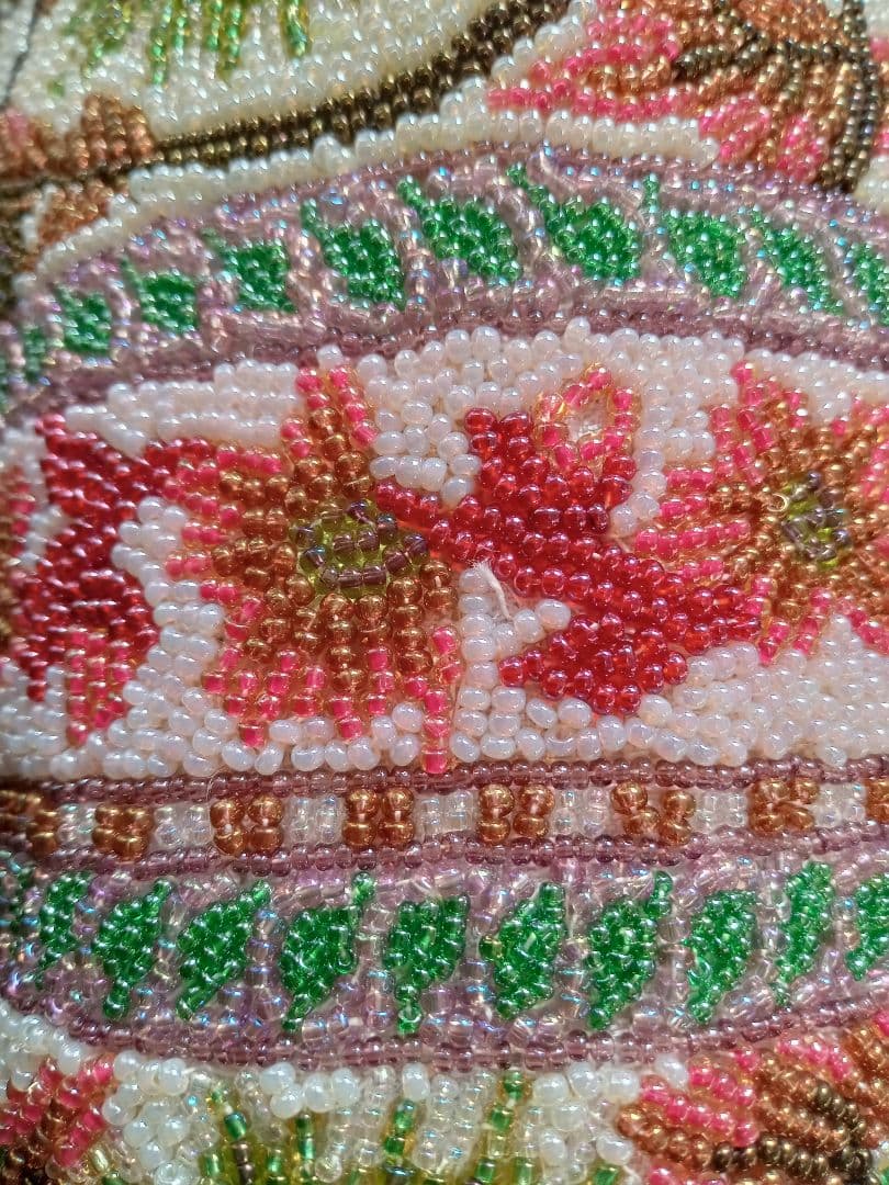 花柄ビーズ刺繍 和装用バッグ　ヴィンテージ