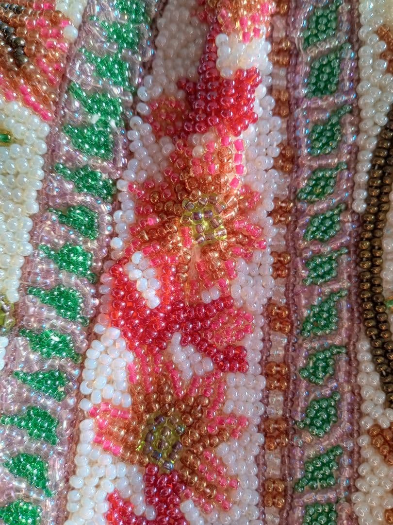 花柄ビーズ刺繍 和装用バッグ　ヴィンテージ