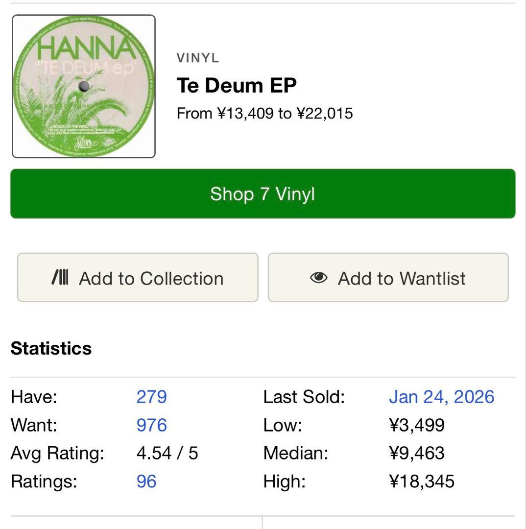 洋楽 Hanna Te Deum EP Silver Network Origi12