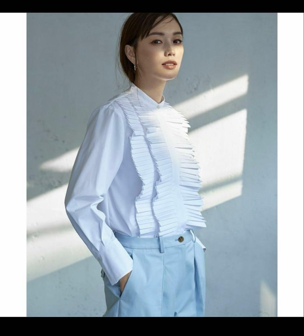 theory luxe 24SS ウォッシャブル フリルブラウス