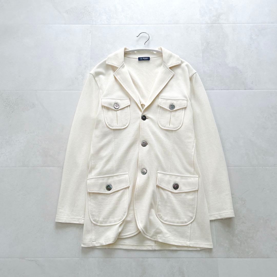 美品✨希少　ビームスエフ別注モルガーノニットサファリジャケット　春ジャケット46