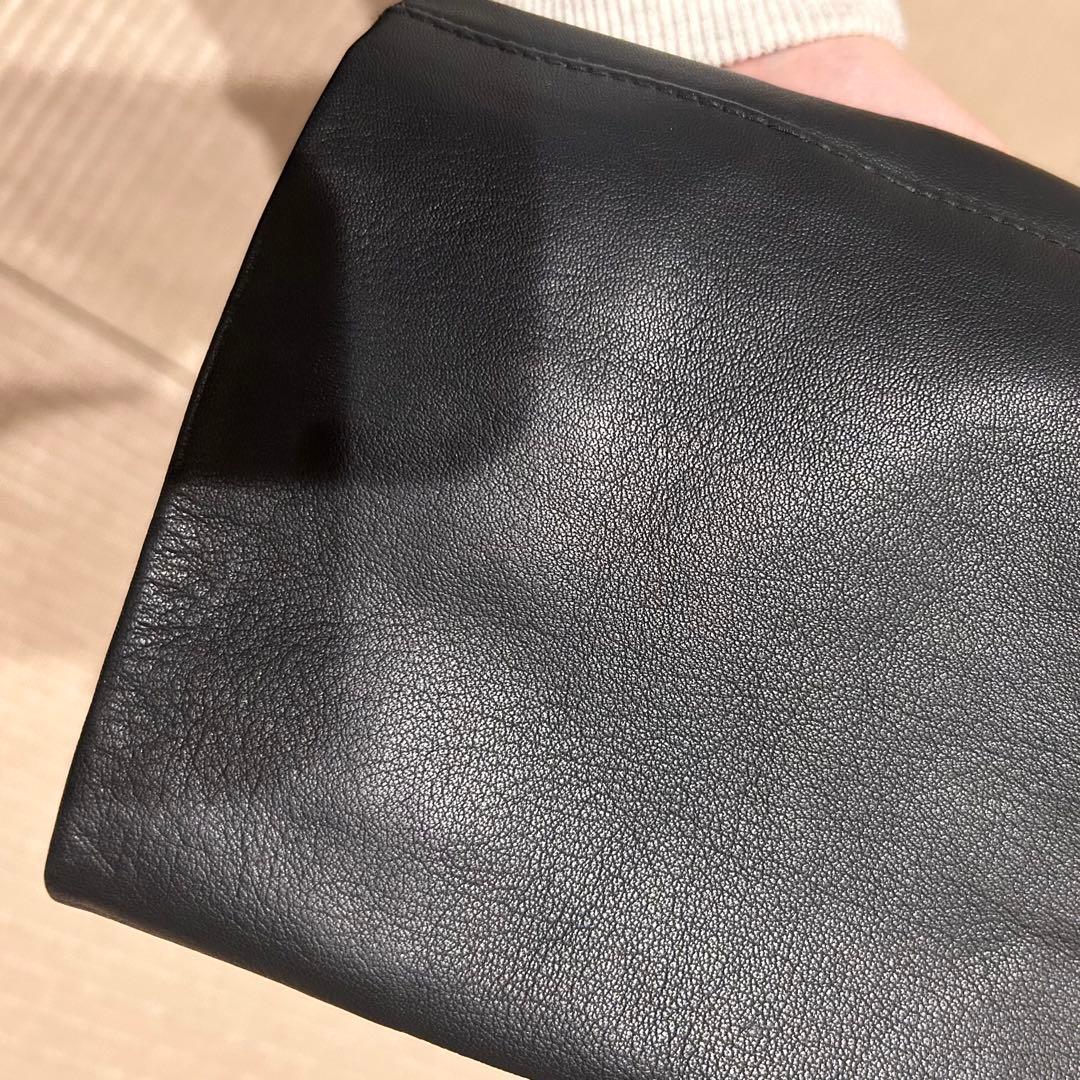 【美品】DURBAN 本革 レザー ロングコート 黒 メンズ 裏地付き ダーバン