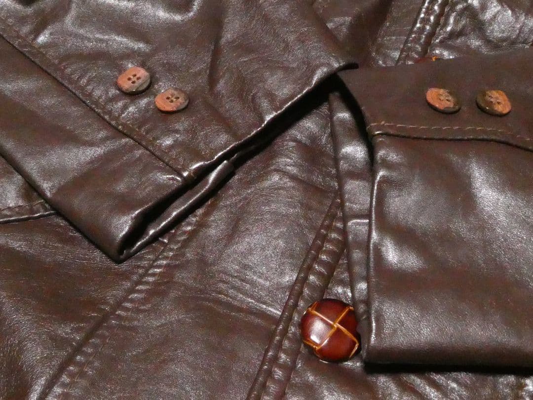 ライナー欠品！訳あり特価！70-80年代レザーハーフコート