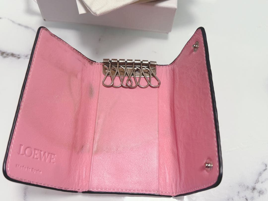 LOEWE アナグラムキーケース　ピンク