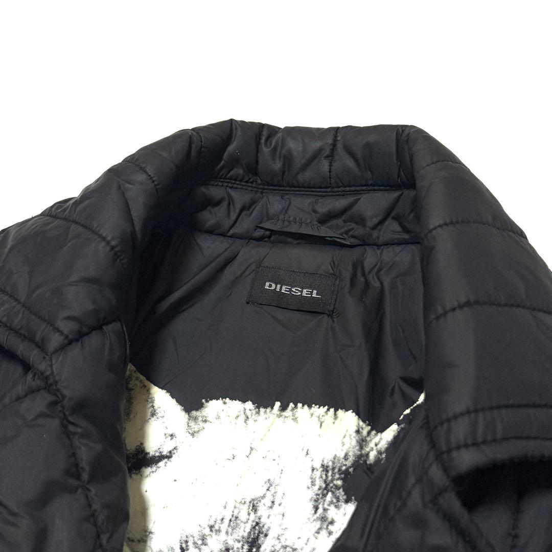DIESEL ディーゼル ダブルライダース型中綿ジャケット ウルフ柄 黒 Ｓ