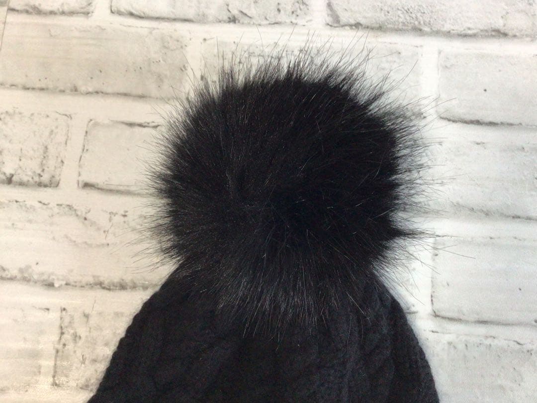 W362 MONCLER ニット帽 ポンポン付 ブラック 古着