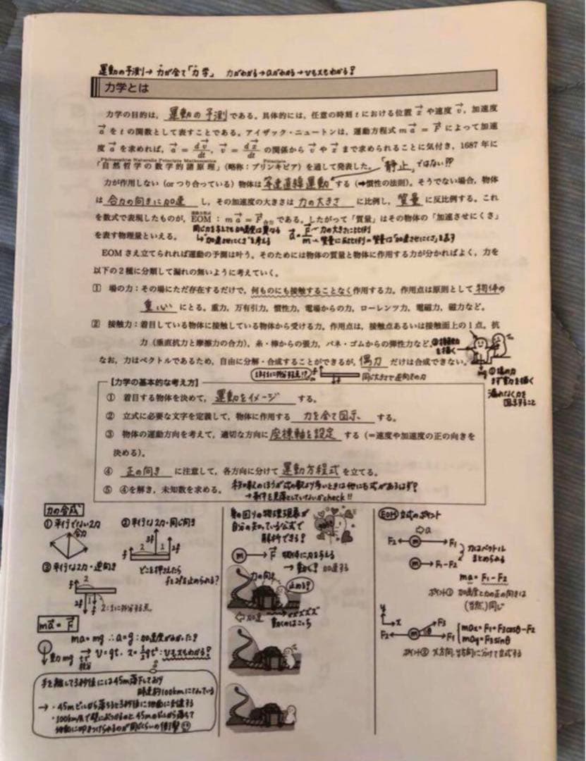 鉄緑会 高3 久保先生　物理発展講座　手書き解説　授業冊子( 抜無）オマケ２点付