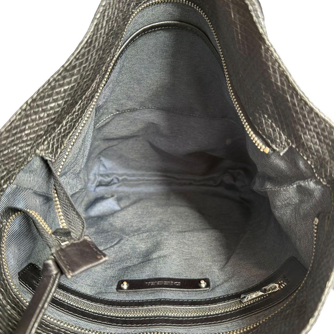 DIESEL トートバッグ　レザー　ブラック　A4 肩掛け　ユニセックス