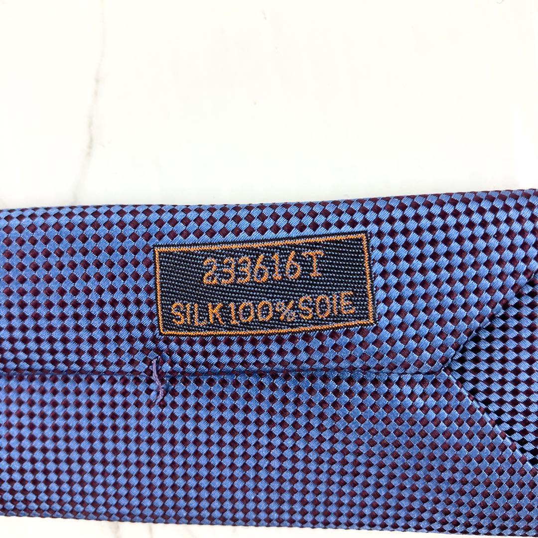 未使用級　HERMES エルメス　ネクタイ　サントノーレ　ソリッド　ジャガード