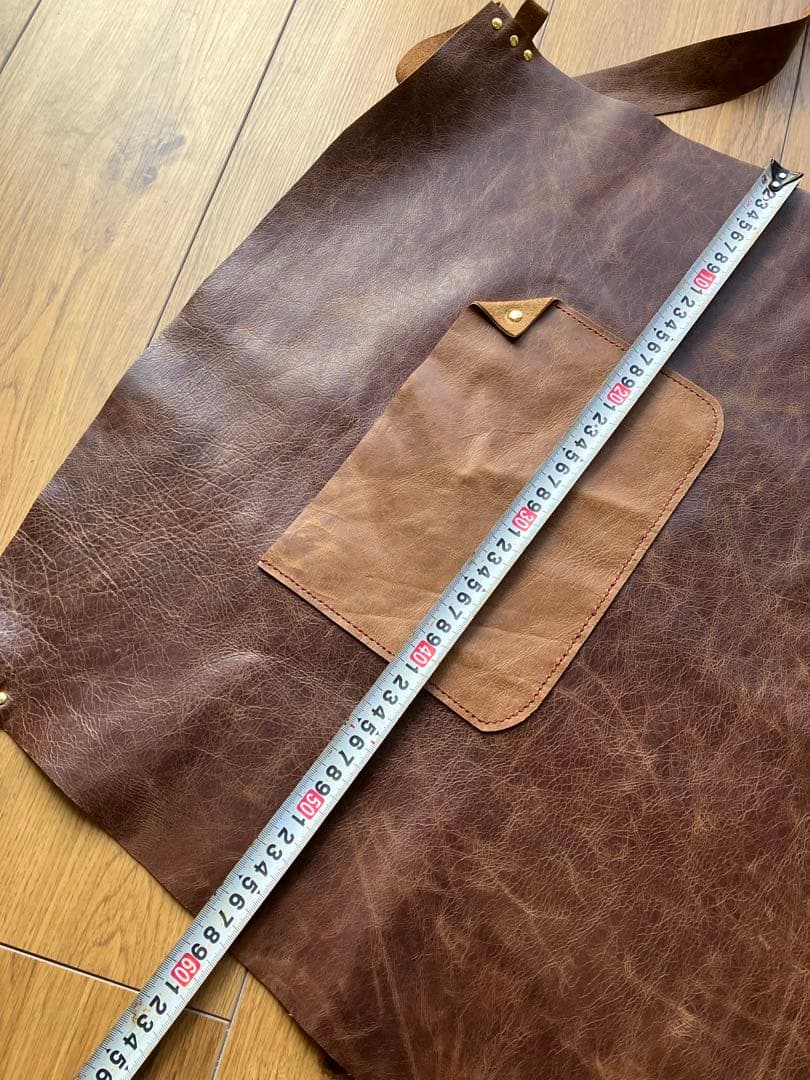 本革　ブラウンレザーエプロン　ハンドメイド　シンプル　数量、カラー限定品