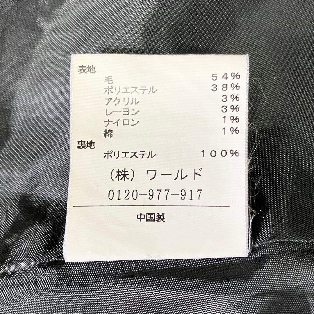 美品 大きいサイズ アンタイトル ポンチョコート フーディ ダブルボタン ウール