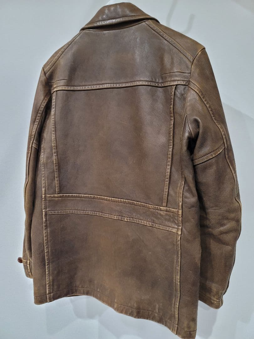 ナンバーナイン　08aw　ポートランド期　レザーコート　2　ブラウン　羊革
