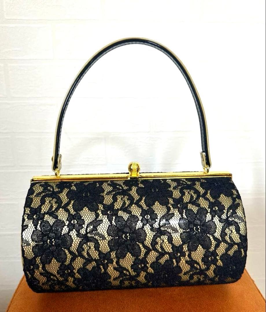 和装 バッグ 黒 レース 中古品 成人式 お正月 結婚式