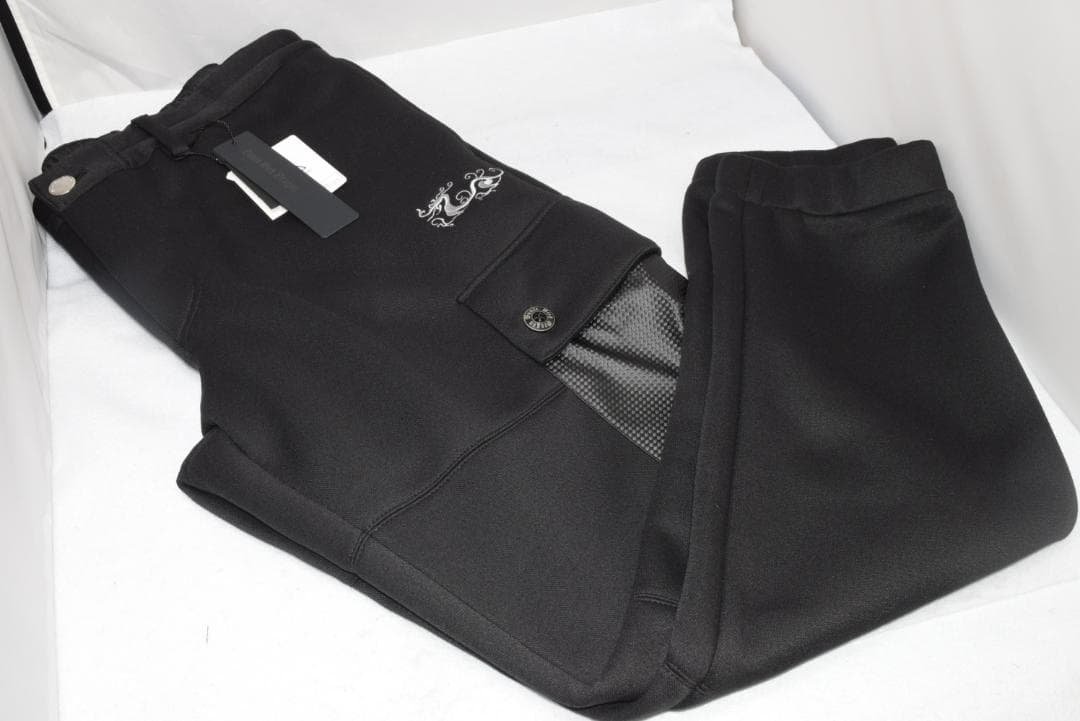 新品☆ダンスウィズドラゴン スパン ダンボール イージー パンツ☆黒☆XLサイズ