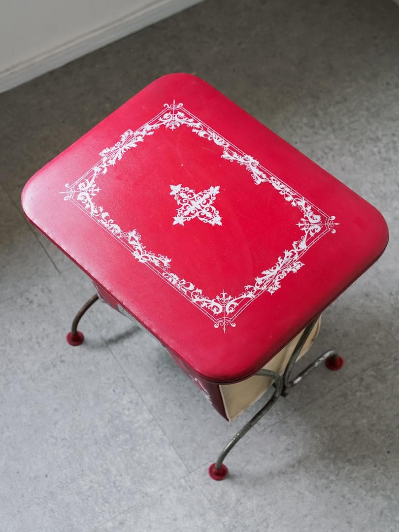 60-70's vintage スツール/収納 バスケット 古道具 レトロポップ