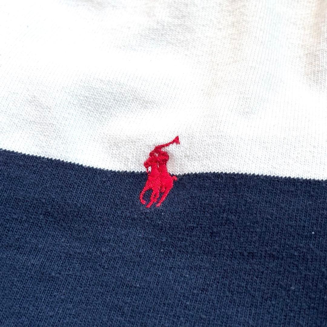 【最高デザイン！】90's ラルフローレン ラガーシャツ 太ボーダー 刺繍ポニー
