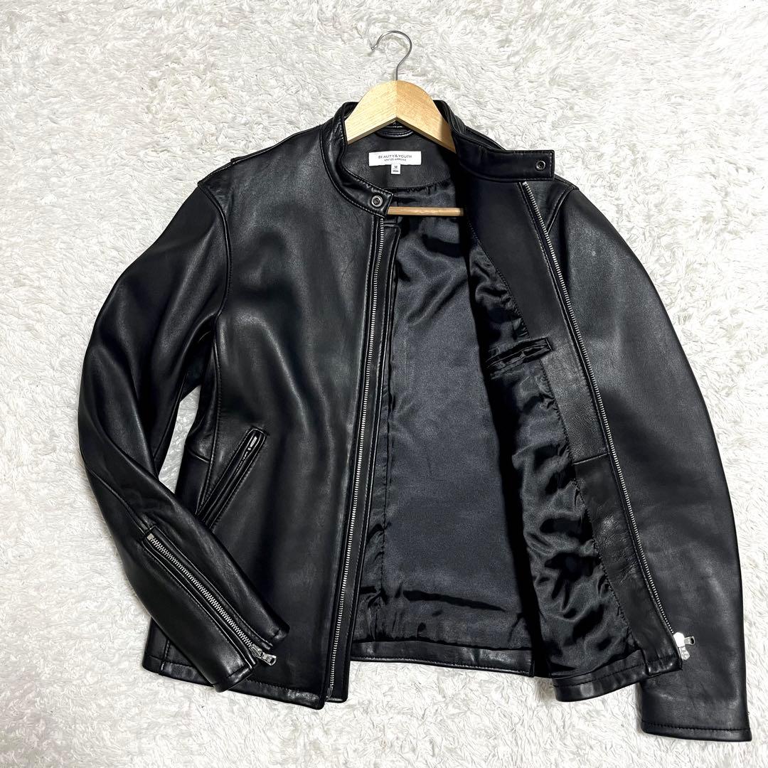 ✨美品✨ビューティーアンドユース レザージャケット ラムレザー 羊革 Mサイズ